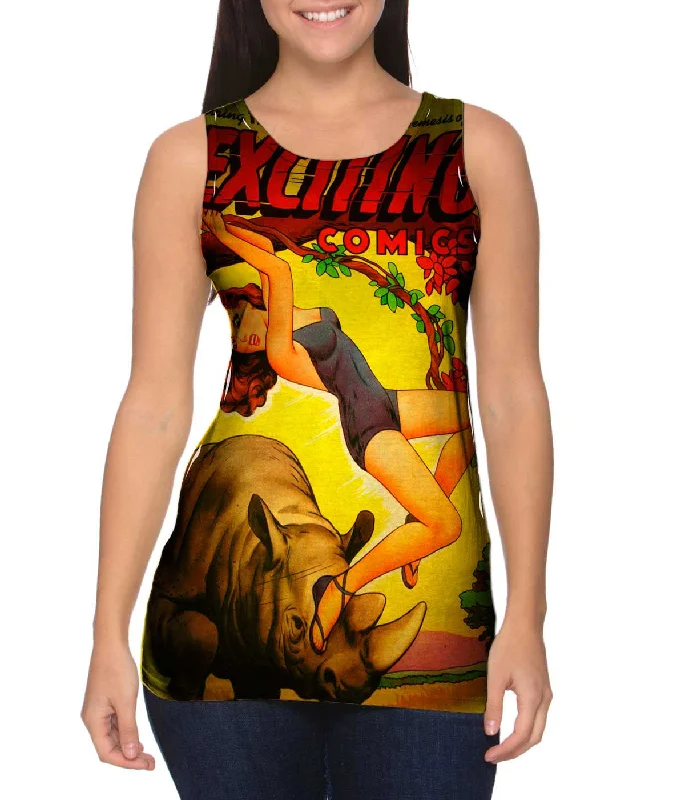 Fashion-forward Tank-Rhino Attack Comic Retro