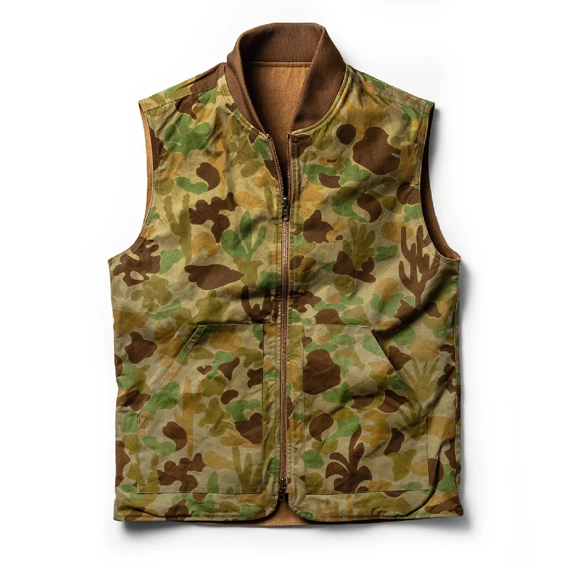 Faux Fur Jacket-The Taylor Stitch x Gear Patrol Reversible Able Vest in Arid Camo