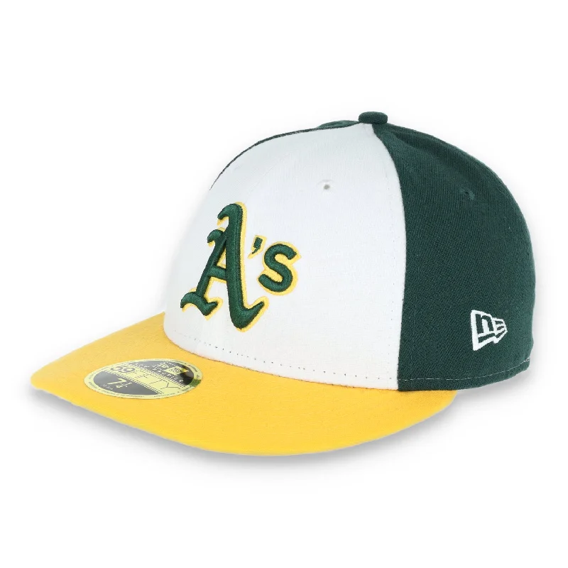 Leather Hat-Oakland Athletics New Era 59Fifty Cap Low Profile-Green/White/Yellow