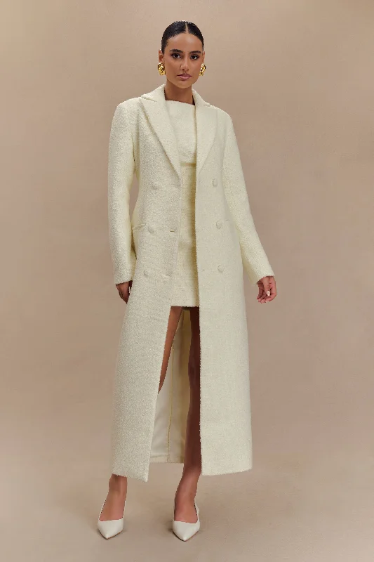 Fleece Jacket-Carver Boucle Coat - Ivory