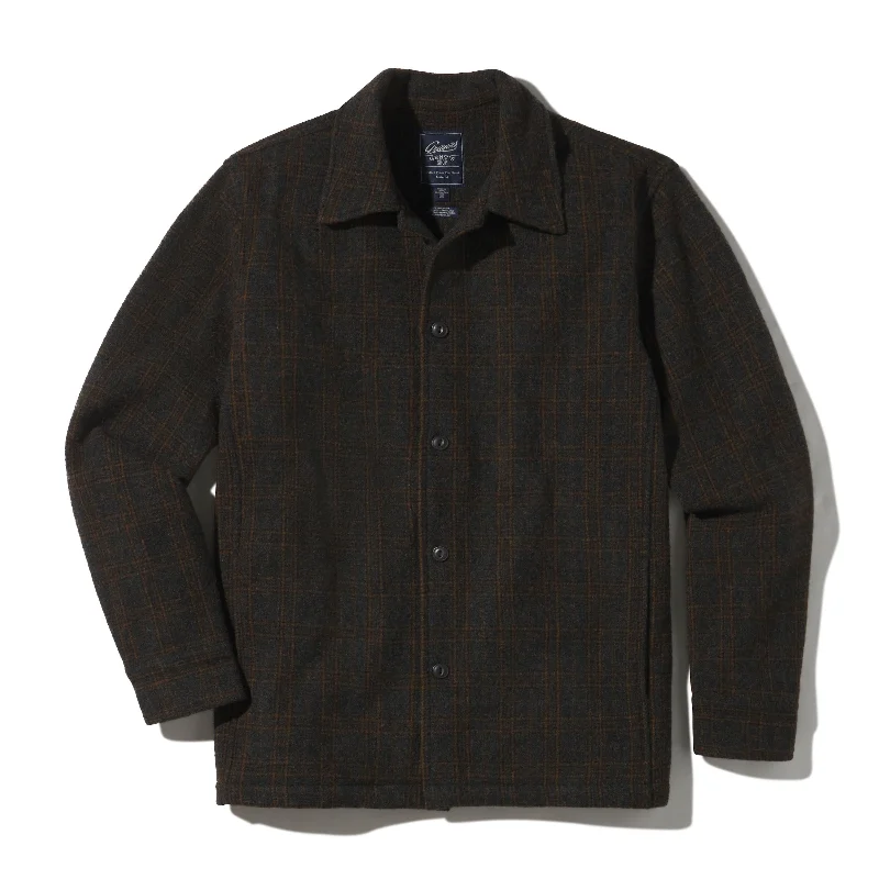 Varsity Jacket-Watson Wool Car Coat - Heather Charcoal Brown