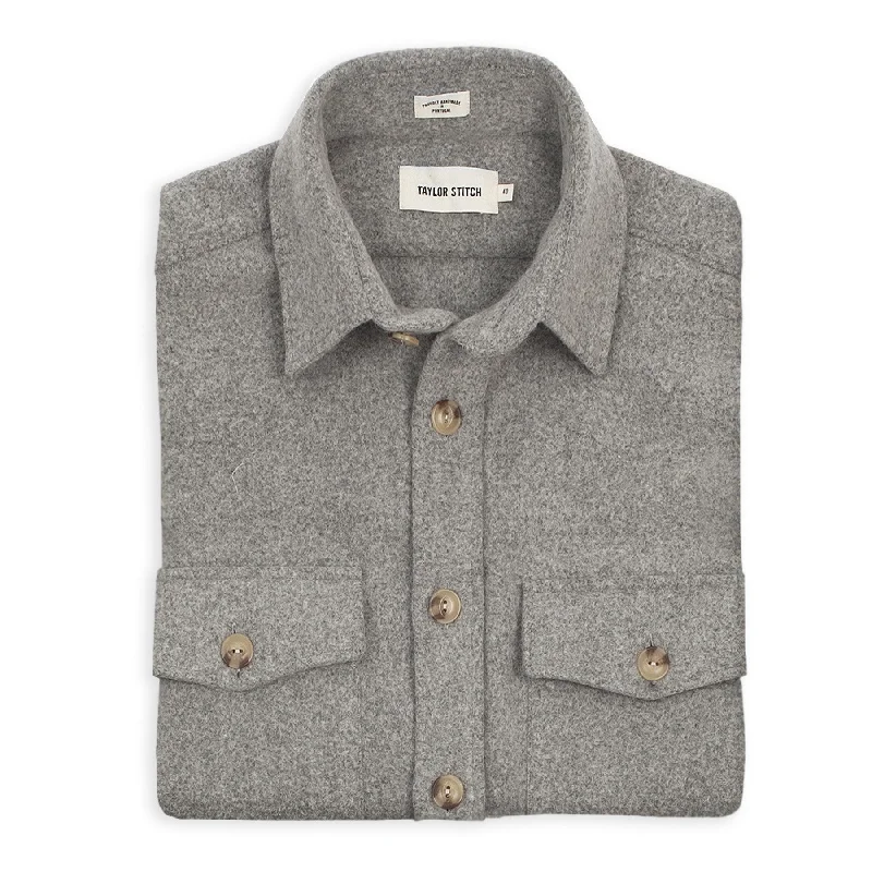 Sport Jacket-The Maritime Shirt Jacket in Ash Melton Wool