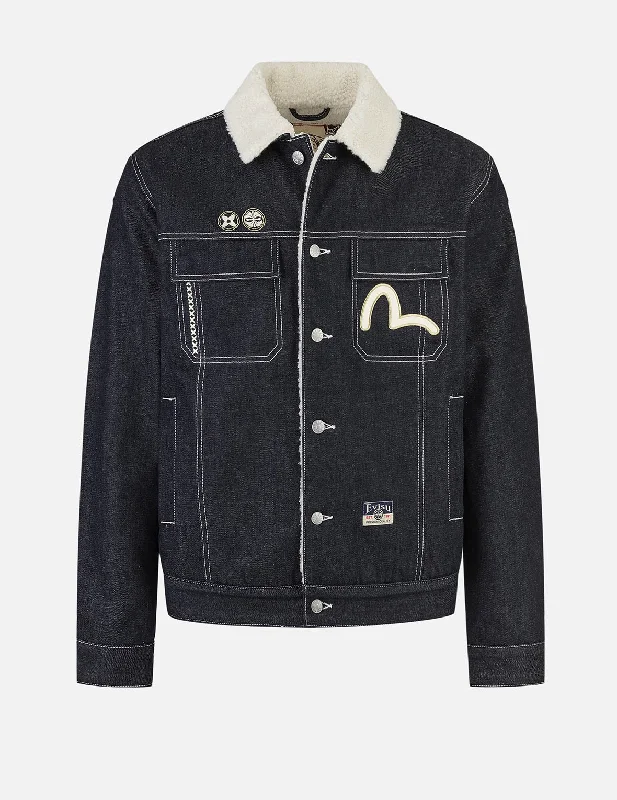 Adventure Jacket-Contracting Embroidery and Inserted Daicock Relax Fit Denim Jacket