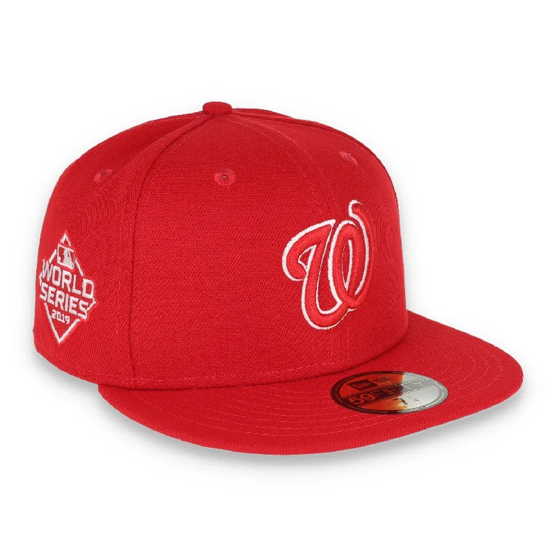 Adjustable Hat-New Era Washington Nationals Side Patch 2019 World Series 59FIFTY Fitted Hat-Red/White