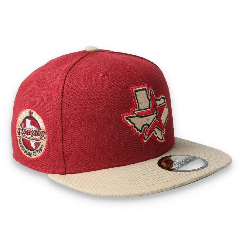 Military Hat-New Era Houston Astros 45th Anniversary Side Patch 59fifty Fitted Cap-Brick Red/Camel