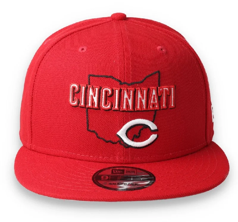 Woolen Hat-New Era Cincinnati Reds Logo State 9FIFTY Snapback Hat-Red