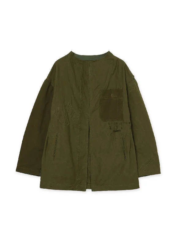 Zip-up Jacket-MILITARY TENT CLOTH DROP SLEEVE JACKET