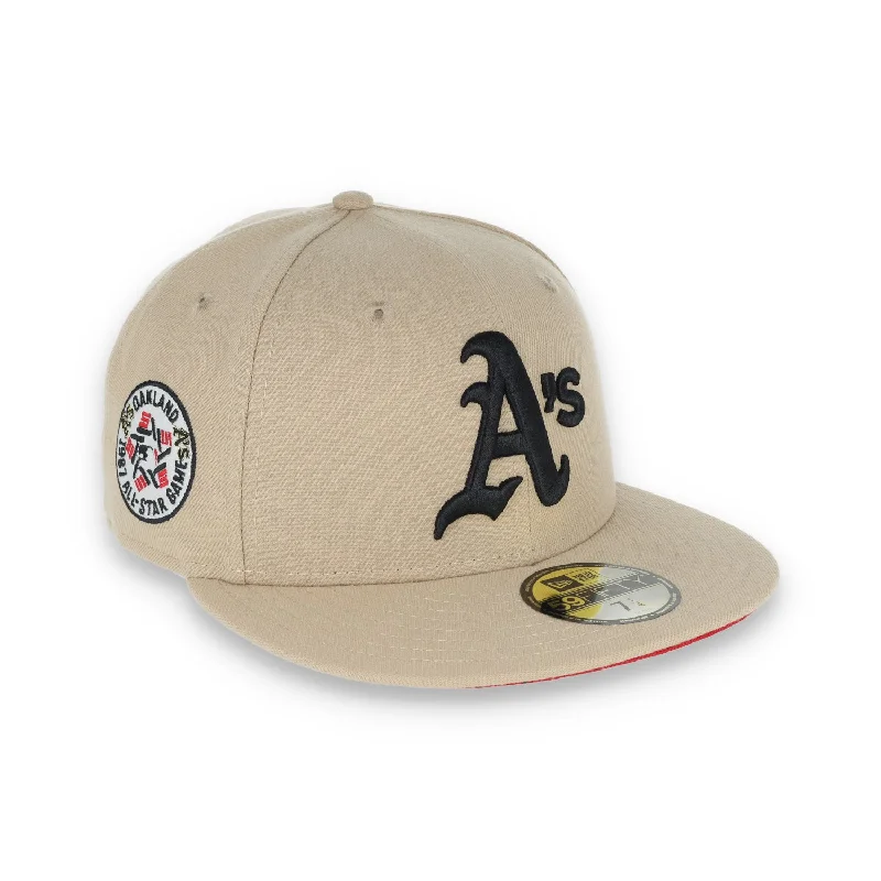 Relaxation Hat-New Era Oakland Athletics 1987 All Star Patch 59FIFTY Fitted-Tan/Black