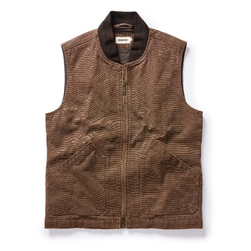 Active Jacket-The Workhorse Vest in Aged Penny Chipped Canvas