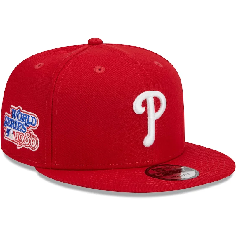 Work Hat-New Era Philadelphia Phillies 1980 World Series Side Patch 9FIFTY Snapback Hat-Red