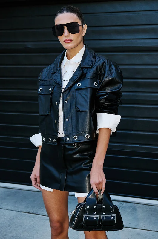 Everyday Jacket-EASY RIDER BOXY PU JACKET