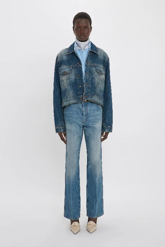 Mountain Jacket-Cropped Denim Jacket In Heavy Vintage Indigo Wash