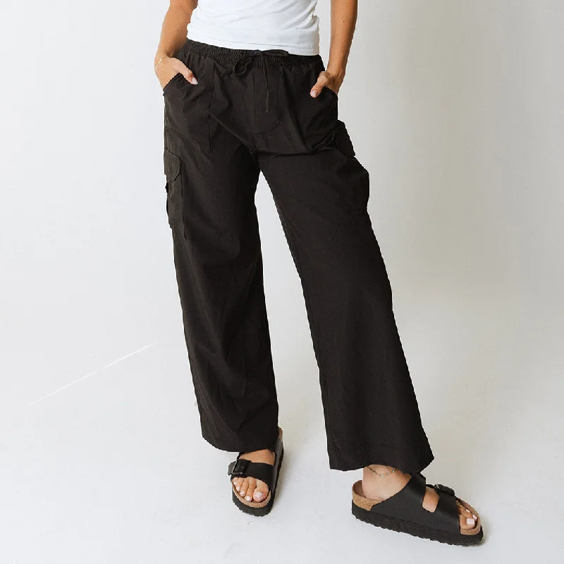 Lounge Pants-Audrey Cargo Trouser, Black