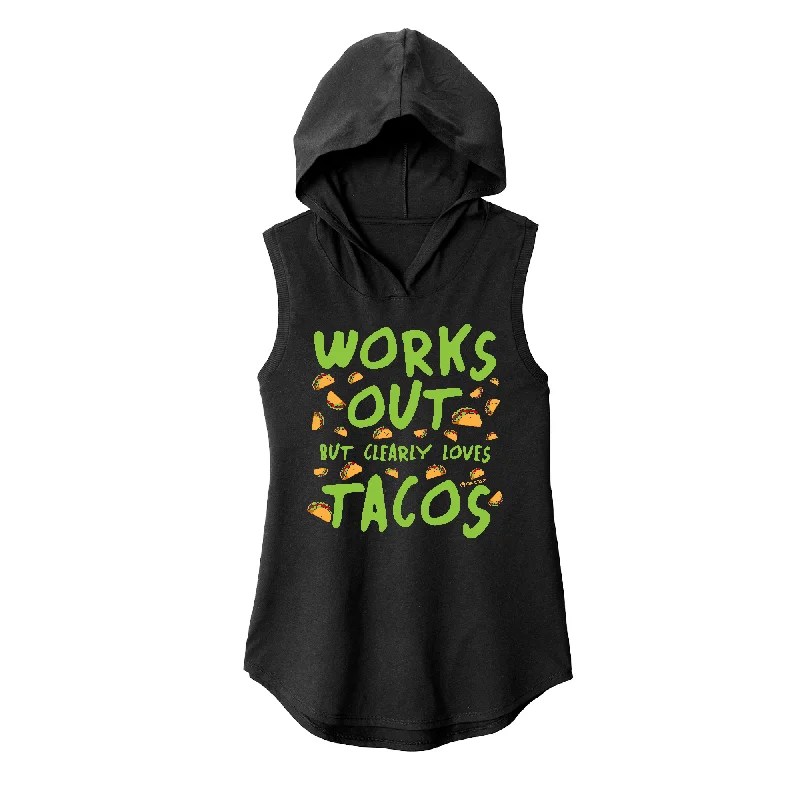 Zip Hoodie-Clearly Loves Tacos Sleeveless Hoodie