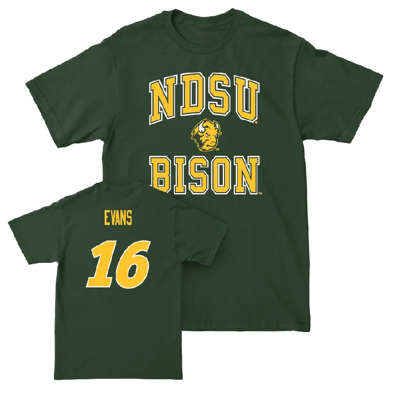 Typographic T-shirt-Green Football College Tee  - Silas Evans