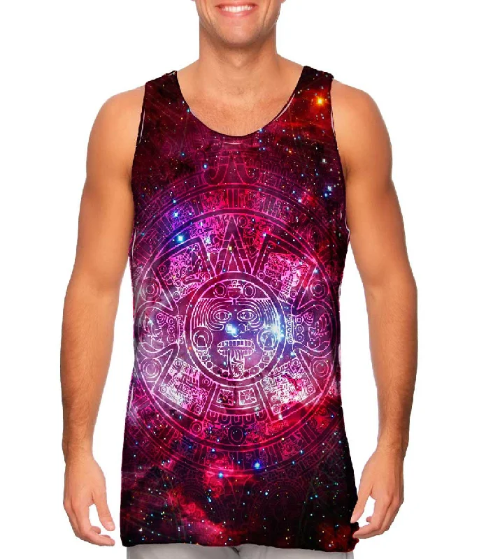 V-neck Tank-Pink Galaxy Aztec Cluster