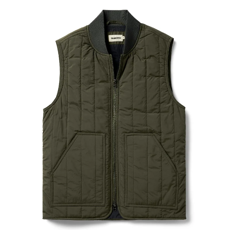 Double-breasted Jacket-The Able Vest in Quilted Army