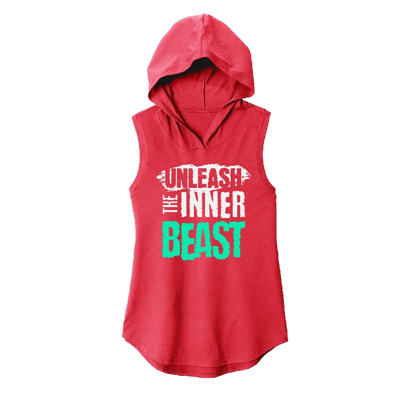 Premium Fabric Hoodie-Unleash the Beast Sleeveless Hoodie