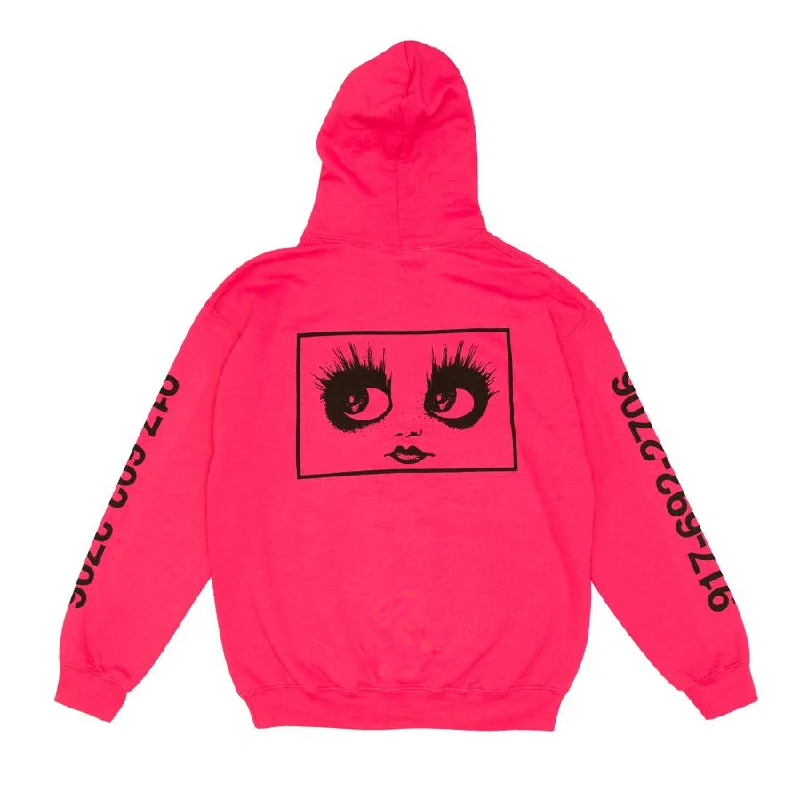 Unisex Sweatshirt-917 Eyes Dialtone Hoodie Pink