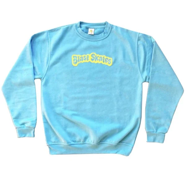 Street Style Sweatshirt-Blast Skates Amanda Pérez Puff Puff Crew Neck Sweatshirt - Baby Blue