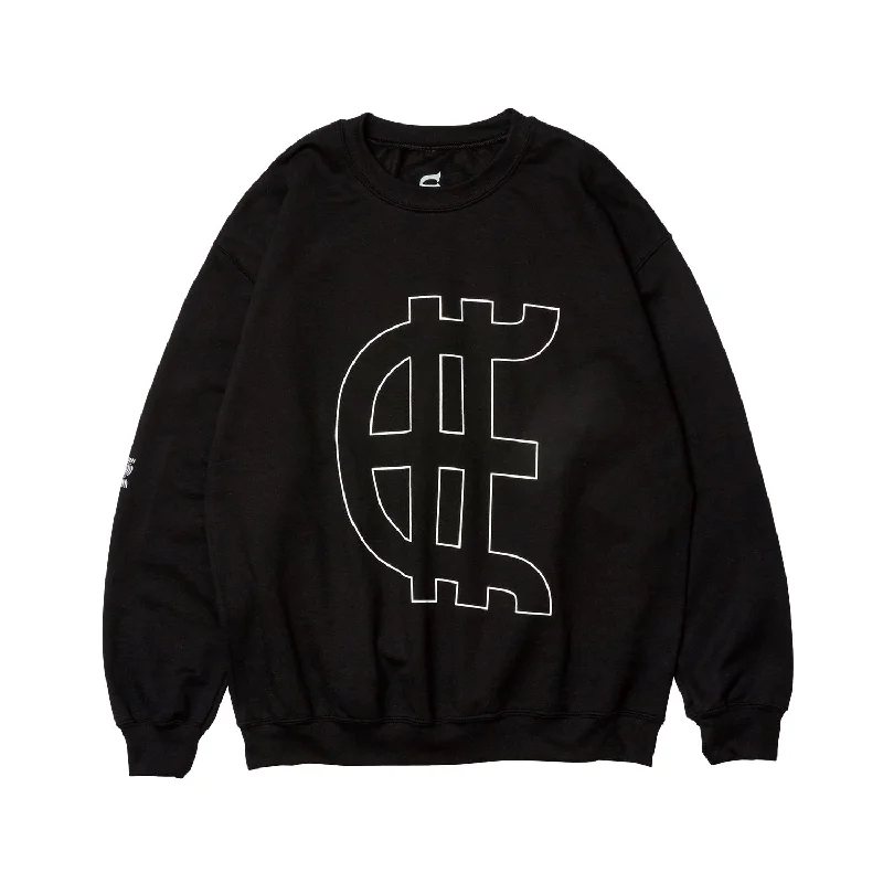 Warm Winter Sweatshirt-Evisen Skateboards Evy Crew Neck Sweatshirt - Black