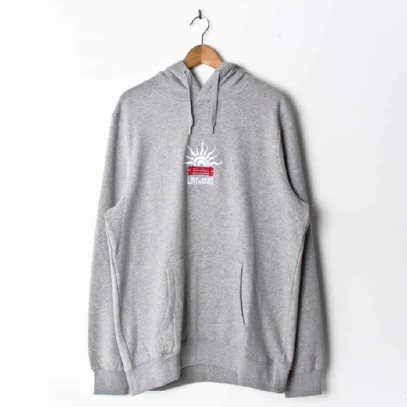 Bold Logo Sweatshirt-Lovenskate LUST4CURBS Heather Grey Hood