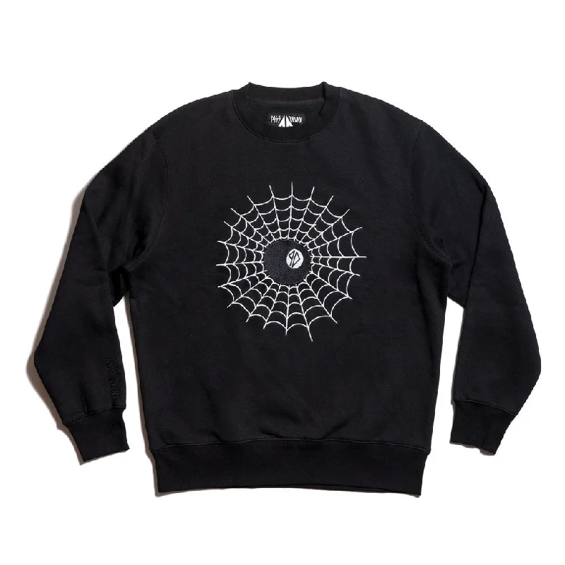 Logo Sweatshirt-Piss Drunx Web 8-Ball Crewneck Sweater - Black