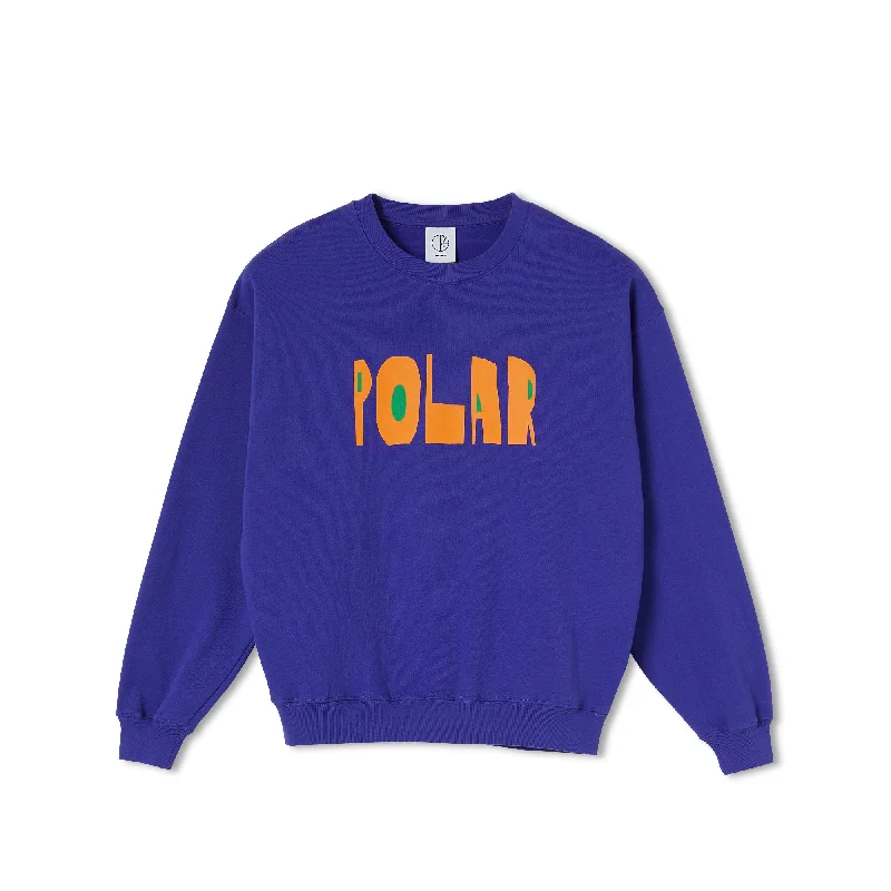 Layered Sweatshirt-Polar Skate Co Cut Logo Crewneck Sweatshirt - Purple